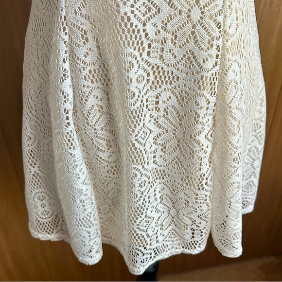 Junior’s Deb Off-White Sundress with Lace, EUC, S - Picture 3 of 4